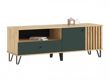 Тумба ТВ (1500) Роджина крафт/изумрудный (Миф) в Асбесте - asbest.mebel-e96.ru
