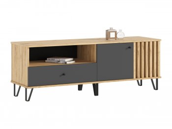 Тумба ТВ (1500) Роджина крафт/графит (Миф) в Асбесте - asbest.mebel-e96.ru