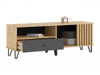 Тумба ТВ (1500) Роджина крафт/графит (Миф) в Асбесте - asbest.mebel-e96.ru