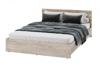 Кровать двуспальная Ронда дуб крафт серый/белый (ИЦ) в Асбесте - asbest.mebel-e96.ru | фото