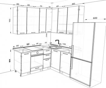 Кухонный гарнитур угловой 2000*1400 мм (Санвут) в Асбесте - asbest.mebel-e96.ru