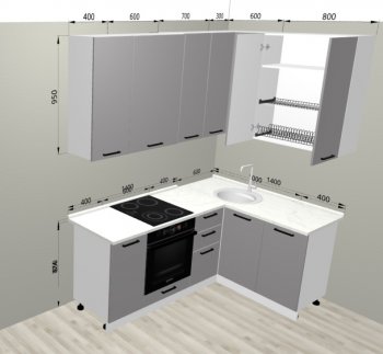 Кухонный гарнитур угловой 2000*1400 мм (Санвут) в Асбесте - asbest.mebel-e96.ru