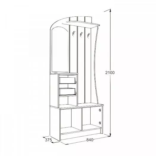 Прихожая Саша-20 в Асбесте - asbest.mebel-e96.ru