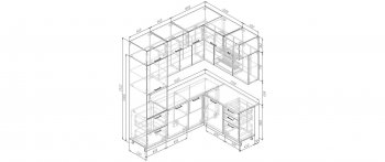 Кухонный гарнитур угловой Латте 2200*1700 мм (Санвут) в Асбесте - asbest.mebel-e96.ru
