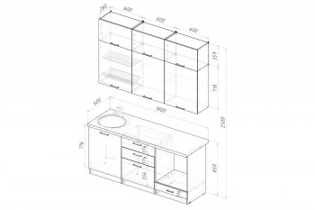 Кухонный гарнитур Шелли макси 1800 мм (Герда) в Асбесте - asbest.mebel-e96.ru