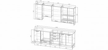 Кухонный гарнитур Элеганция 2400 мм Sanvut в Асбесте - asbest.mebel-e96.ru