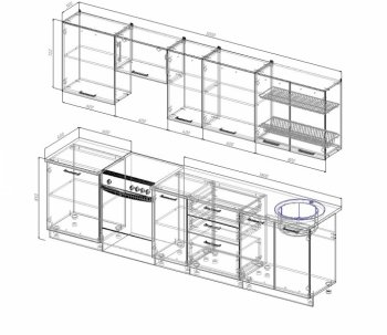 Кухонный гарнитур Руанда 3000 мм в Асбесте - asbest.mebel-e96.ru