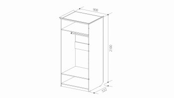 Шкаф 900 мм 2х дверный для платья ШиК-2 (Уголок Школьника 2) в Асбесте - asbest.mebel-e96.ru