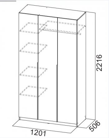 Шкаф 1200 мм ШК-5 графит (СВ) в Асбесте - asbest.mebel-e96.ru