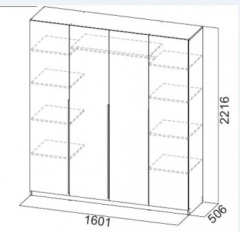 Шкаф 1600 мм ШК-5 белый (СВ) в Асбесте - asbest.mebel-e96.ru