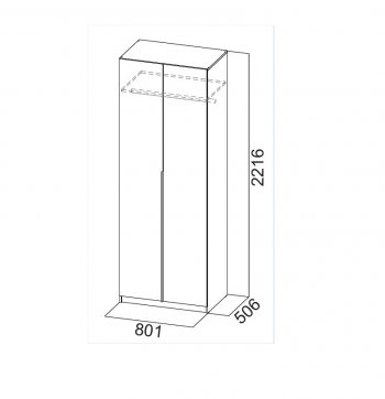 Шкаф 800 мм ШК-5 с антресолью белый (СВ) в Асбесте - asbest.mebel-e96.ru