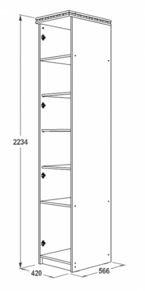 Шкаф 1-но дверный для белья Ольга-13 в Асбесте - asbest.mebel-e96.ru