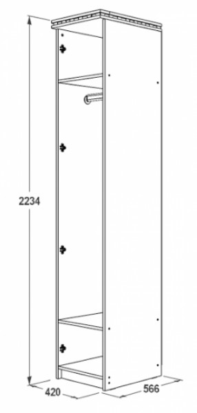 Шкаф 1-но дверный для одежды Ольга-13 в Асбесте - asbest.mebel-e96.ru