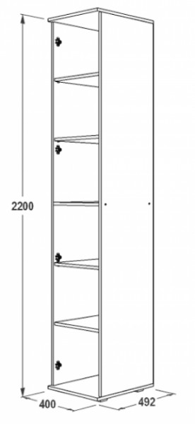 Шкаф 400 мм 1-но дверный Ольга-14 (правый) в Асбесте - asbest.mebel-e96.ru