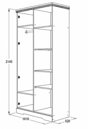 Шкаф 1000 мм для одежды и белья Ольга-12 МДФ в Асбесте - asbest.mebel-e96.ru