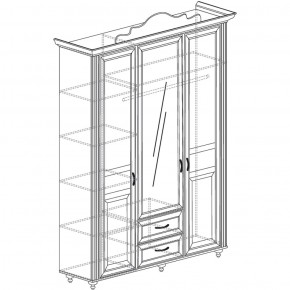 Шкаф 3-дверный Алиса 563 (Яна) в Асбесте - asbest.mebel-e96.ru