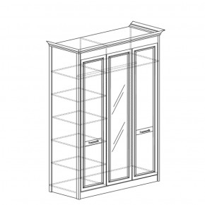 Шкаф 3-дверный с зеркалом Адель 453 (Яна) в Асбесте - asbest.mebel-e96.ru