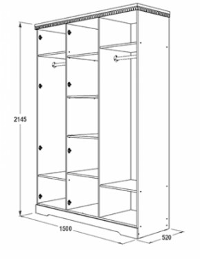 Шкаф 1500 мм для одежды и белья Ольга-12 ЛДСП в Асбесте - asbest.mebel-e96.ru