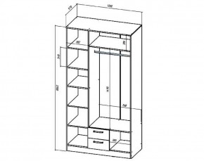 Шкаф 3-х створчатый Коста-Рика 1200 мм (Лин) в Асбесте - asbest.mebel-e96.ru