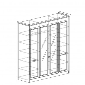 Шкаф 4-дверный с зеркалом Адель 457 (Яна) в Асбесте - asbest.mebel-e96.ru