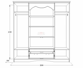 Шкаф 2000 мм для одежды и белья Ольга-10 МДФ в Асбесте - asbest.mebel-e96.ru