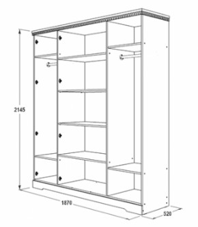 Шкаф 1800 мм для одежды и белья Ольга-12 МДФ в Асбесте - asbest.mebel-e96.ru