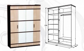 Шкаф 1680 мм 4-х дверный Ольга-13 в Асбесте - asbest.mebel-e96.ru