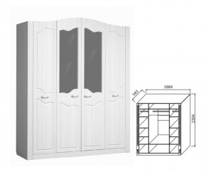 Шкаф 4-х дверный для платья и белья Ева-10 в Асбесте - asbest.mebel-e96.ru