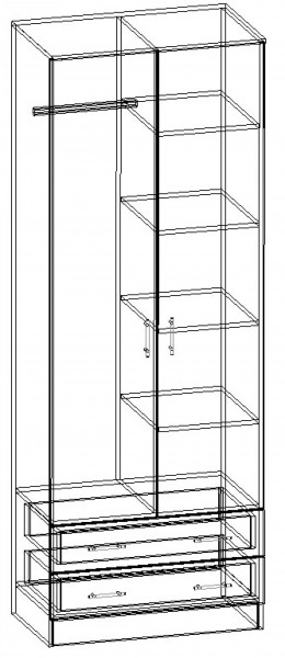 Шкаф Дуэт 2-х створчатый с 2-мя ящиками серия София в Асбесте - asbest.mebel-e96.ru