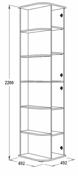 Шкаф крайний Ольга-14 (492*492) в Асбесте - asbest.mebel-e96.ru