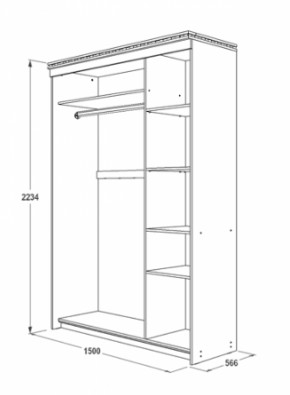 Шкаф-купе 1500 мм 3-х дверный Ольга-13 в Асбесте - asbest.mebel-e96.ru