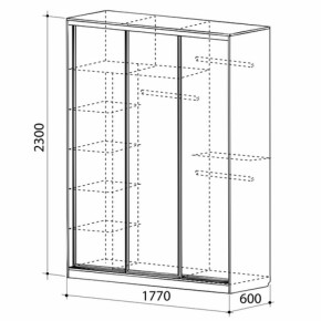 Шкаф-купе Бассо 1-600 (полки слева) в Асбесте - asbest.mebel-e96.ru