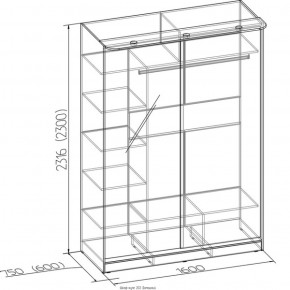 Шкаф-купе Домашний 1600 ясень темный бодега светлый в Асбесте - asbest.mebel-e96.ru