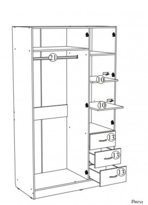 Шкаф Лофт 3-х створчатый в Асбесте - asbest.mebel-e96.ru