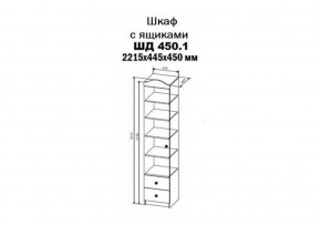 Шкаф-пенал KI-KI 450 мм, ШД450.1 (ДСВ) в Асбесте - asbest.mebel-e96.ru