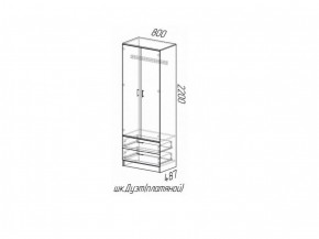 Шкаф платяной Дуэт с ящиками Ясень шимо 800 мм (Эра) в Асбесте - asbest.mebel-e96.ru