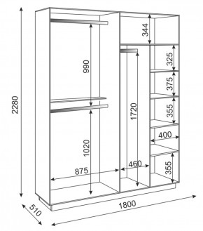 Шкаф 4-х дверный 1800 мм Тиффани М22 (Риннер) в Асбесте - asbest.mebel-e96.ru