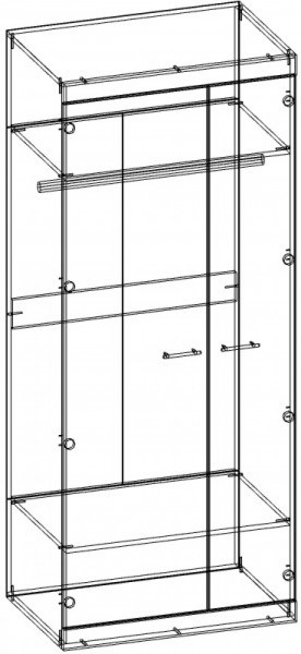 Шкаф Соната ШС-800 (Дуб сонома/Белый глянец) в Асбесте - asbest.mebel-e96.ru