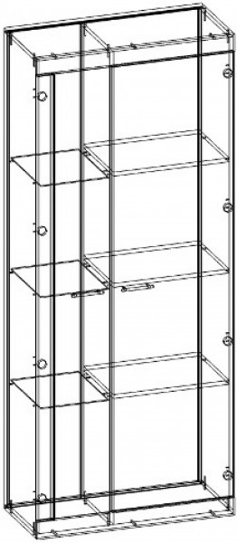 Шкаф Соната ШВС-800 (Дуб сонома/Белый глянец) в Асбесте - asbest.mebel-e96.ru