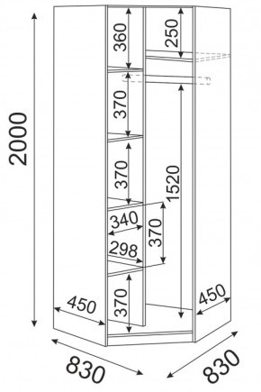 Шкаф угловой с зеркалом Остин (Риннер) в Асбесте - asbest.mebel-e96.ru