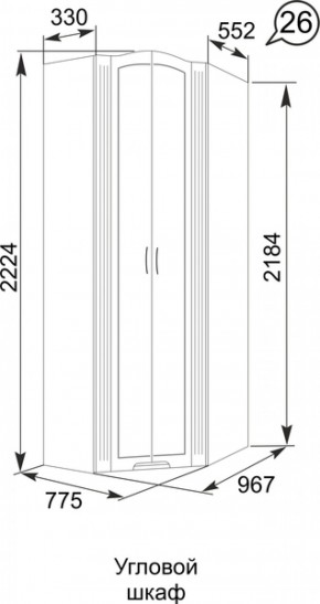 Шкаф угловой Виктория 26 в Асбесте - asbest.mebel-e96.ru