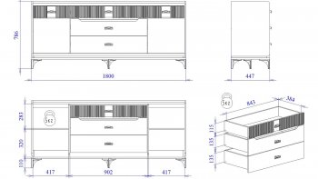 Комод широкий Сиде (СБК) в Асбесте - asbest.mebel-e96.ru