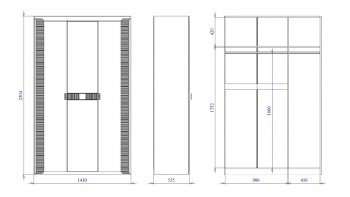 Шкаф 1400 мм 3-дверный Сиде (СБК) в Асбесте - asbest.mebel-e96.ru