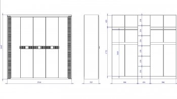 Шкаф 2300 мм 5 дверный Сиде (СБК) в Асбесте - asbest.mebel-e96.ru