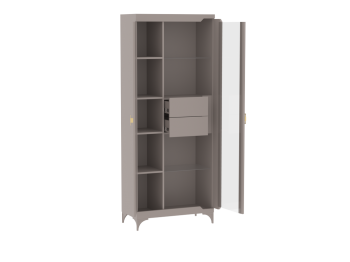 Пенал со стеклом широкий NEW Сиде Мокко (СБК) в Асбесте - asbest.mebel-e96.ru