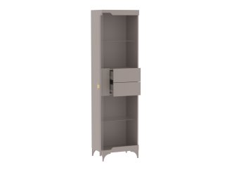 Пенал со стеклом узкий NEW Сиде Мокко (СБК) в Асбесте - asbest.mebel-e96.ru