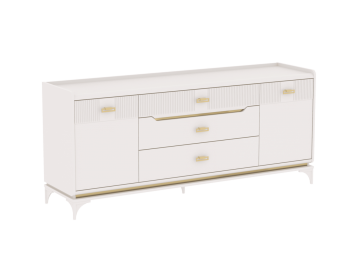 Комод широкий Сиде Белый (СБК) в Асбесте - asbest.mebel-e96.ru