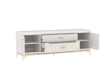 Тумба ТВ Сиде, Белый (СБК) в Асбесте - asbest.mebel-e96.ru