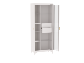Пенал со стеклом широкий NEW Сиде Белый (СБК) в Асбесте - asbest.mebel-e96.ru