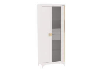 Пенал со стеклом широкий NEW Сиде Белый (СБК) в Асбесте - asbest.mebel-e96.ru